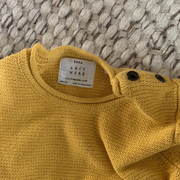 Zara Baby knit wear yellow sweater 6-9 months - Picture 3 of 4